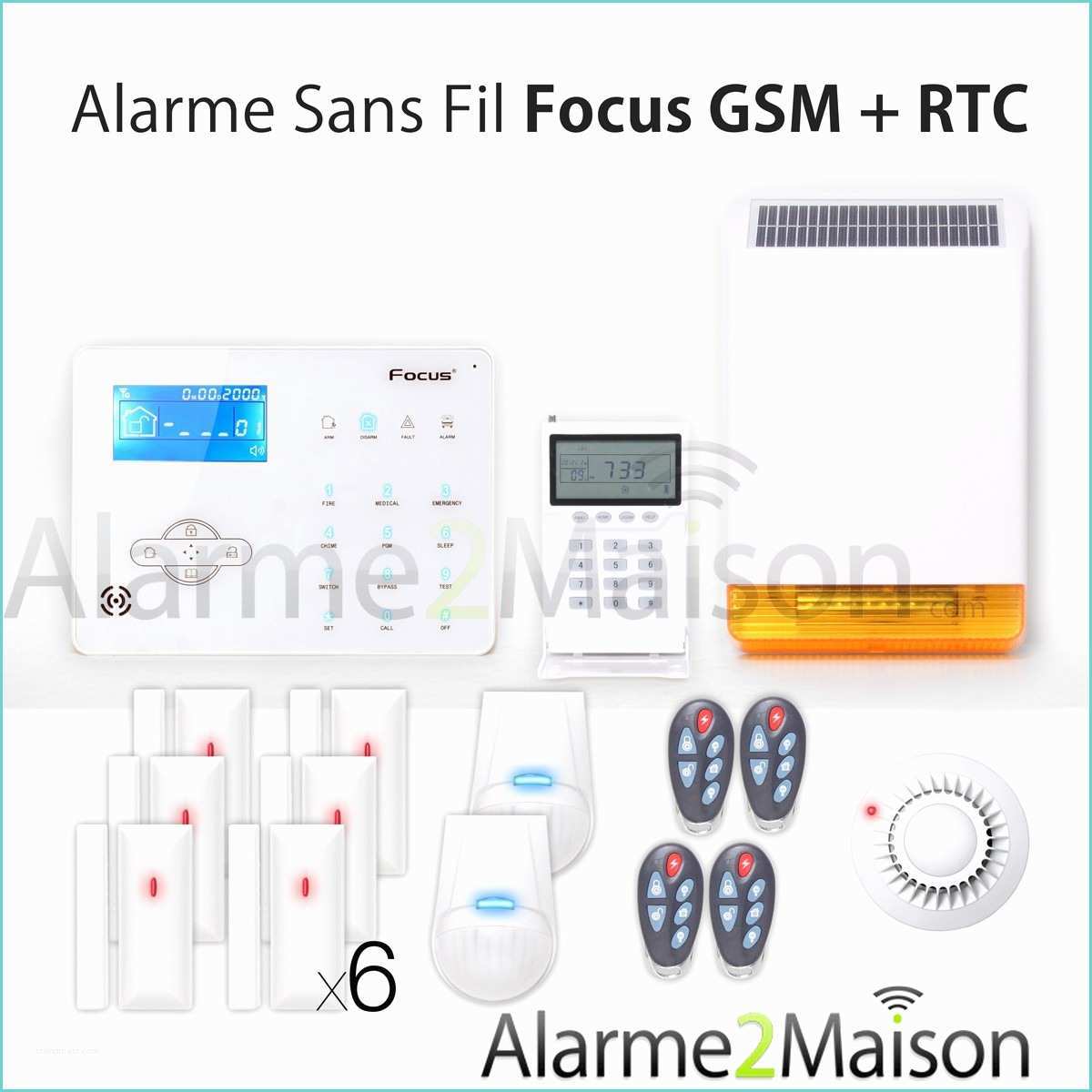 Alarme Gsm Sans Fil Alarme Maison Sans Fil Focus Gsm Rtc 5 6 Pièces Anti