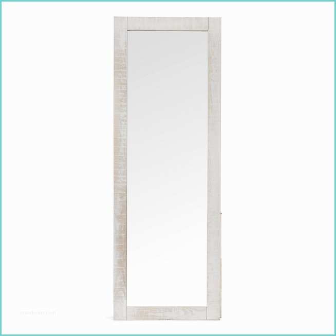 Alinea Paravent Miroir Miroir Long Blanc En Pin Brossé Jalousie Décoration