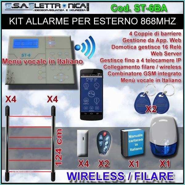 Allarme Perimetrale Esterno Senza Fili Kit Allarme Filare Wireless 868 Mhz Per Esterno Con