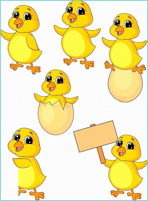 Amnagement Placard Pzenas Cute Baby Chicken Cartoon Set Stock Vector