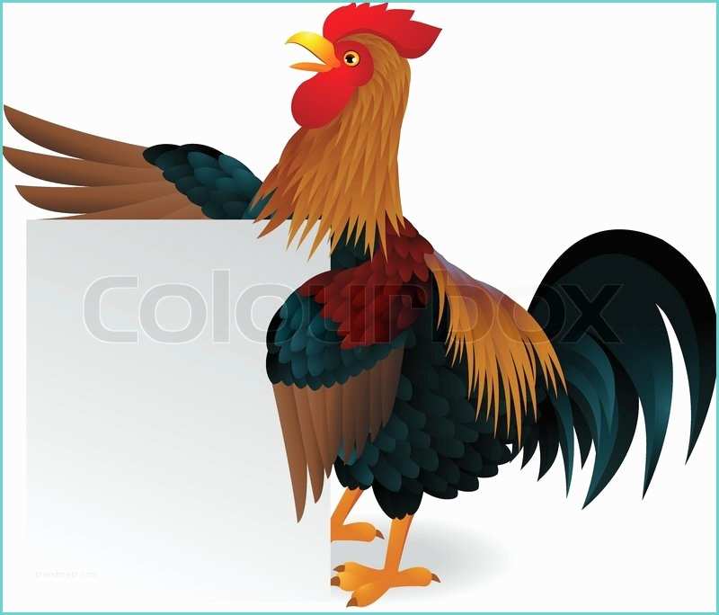 Amnagement Placard Pzenas Rooster with Blank Sign Stock Vector