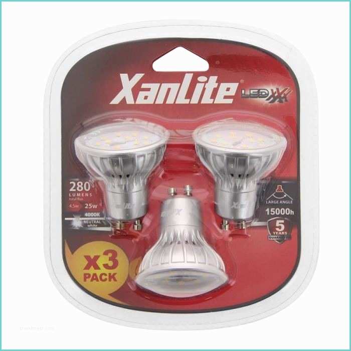 Ampoule Led Xanlite Gu10 Pack De 3 Spots Led Xanlite Gu10 280 Lumens Achat
