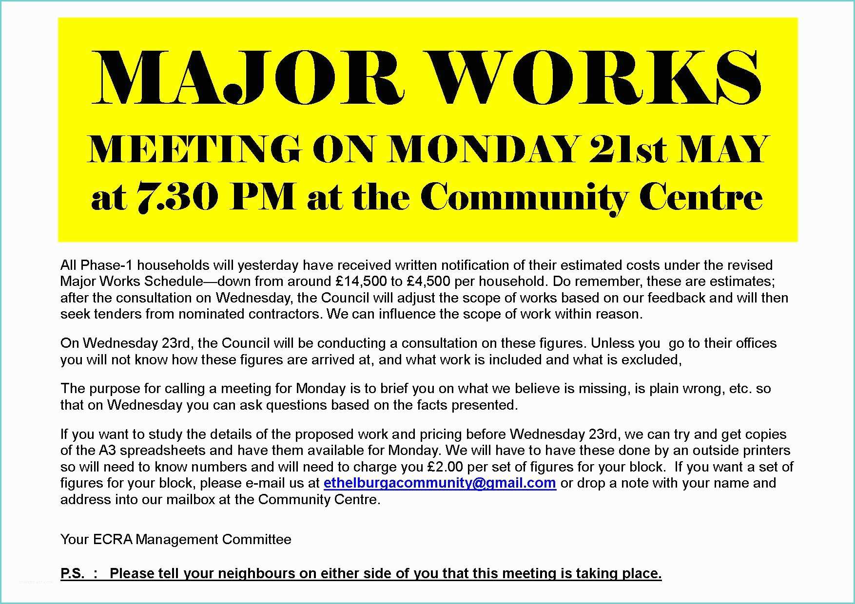 And Major Works the Notice Of Meeting On 21 5 2012