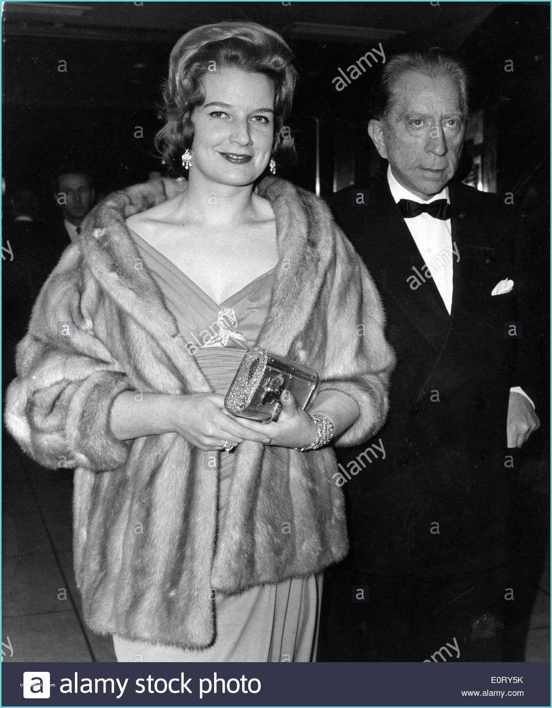 And Pictures Getty Industrialist J Paul Getty at Party with Wife Stock