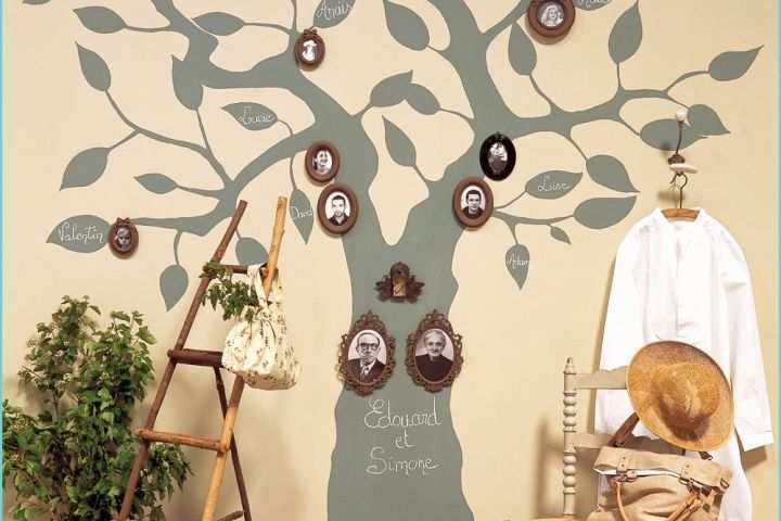 Arbre En Peinture Acrylique Un Arbre Généalogique Peint Sur Un Mur Marie Claire