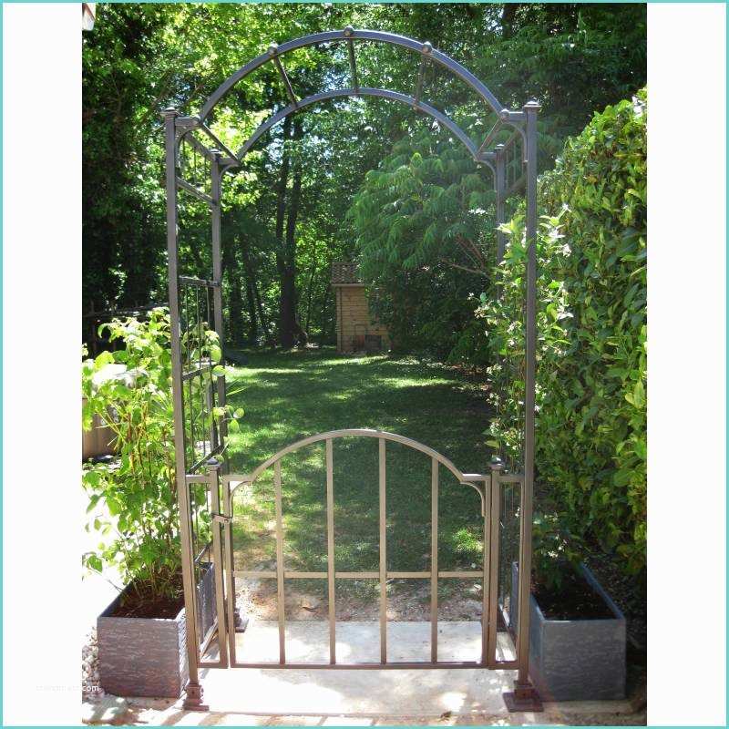 arche portillon classic garden portail arche a rosiers de jardin en fer forge marron martele ou gris anthracite