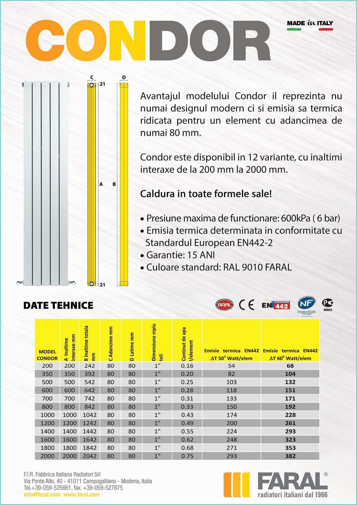 Ariston Clas Premium Evo 24 Manual Element Pentru Calorifer Aluminiu Faral Condor 1600