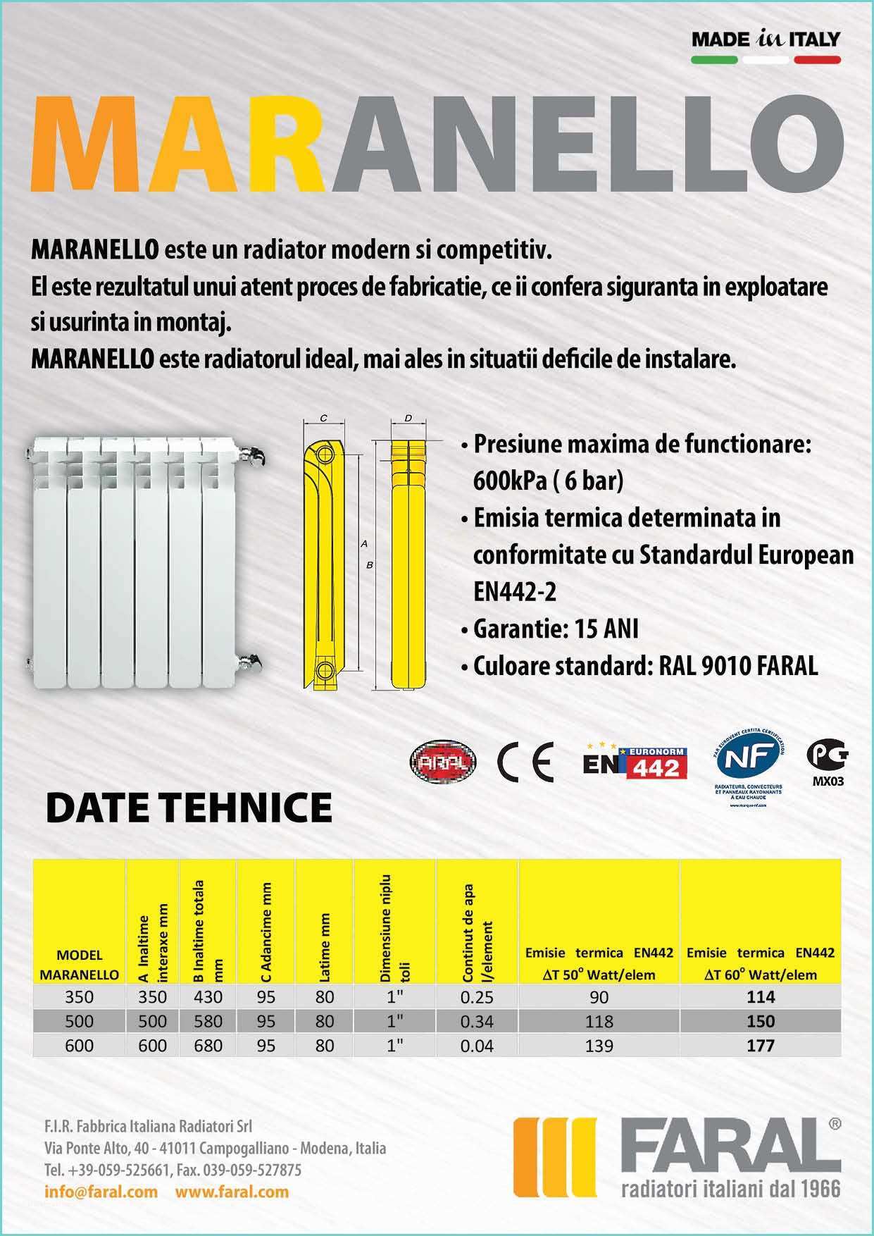 Ariston Clas Premium Evo 24 Manual Element Pentru Calorifer Aluminiu Faral Maranello 600 Mm