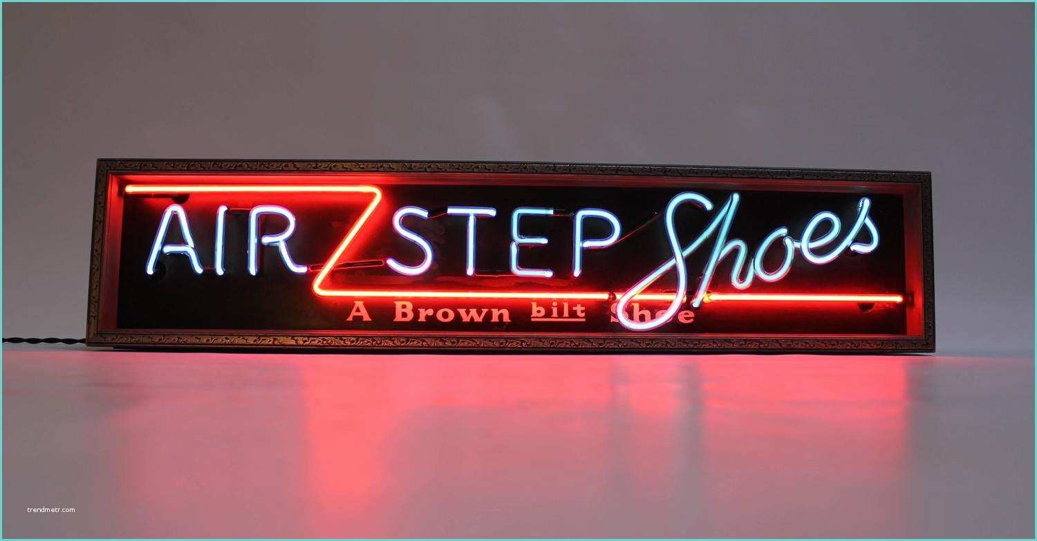 Art Deco Neon Sign 1935 Art Deco Neon "air Step Shoes" Sign for Sale at 1stdibs