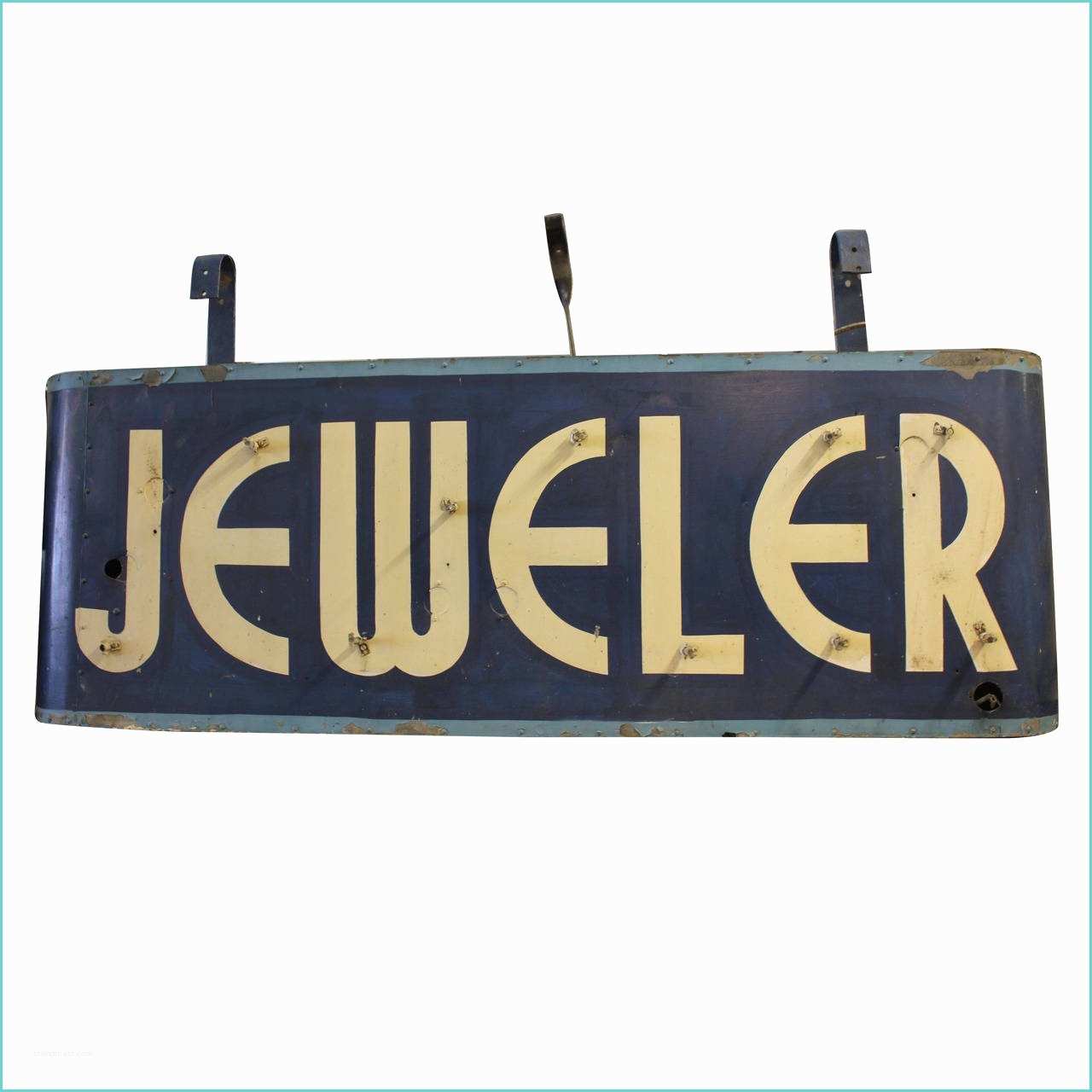 Art Deco Neon Sign Art Deco Double Sided Jeweler Sign at 1stdibs