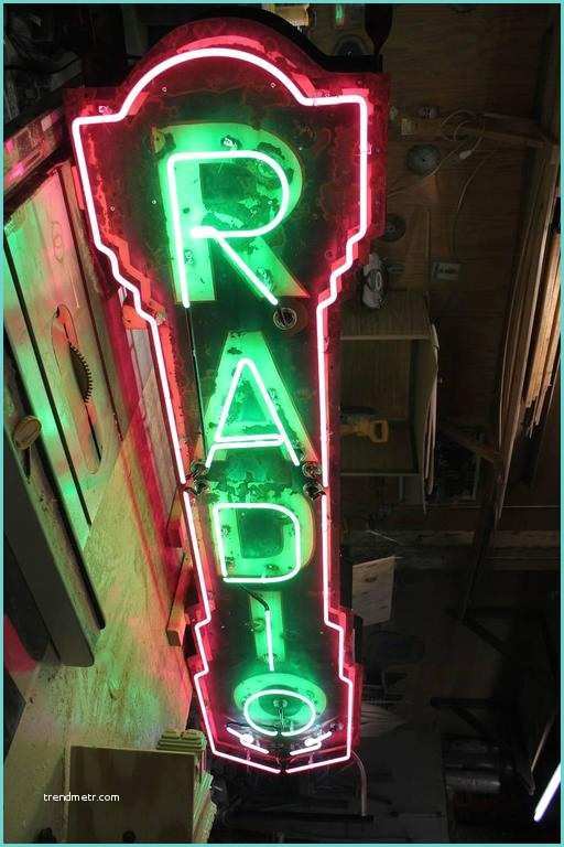 Art Deco Neon Sign Art Deco Double Sided Neon Sign Radio at 1stdibs