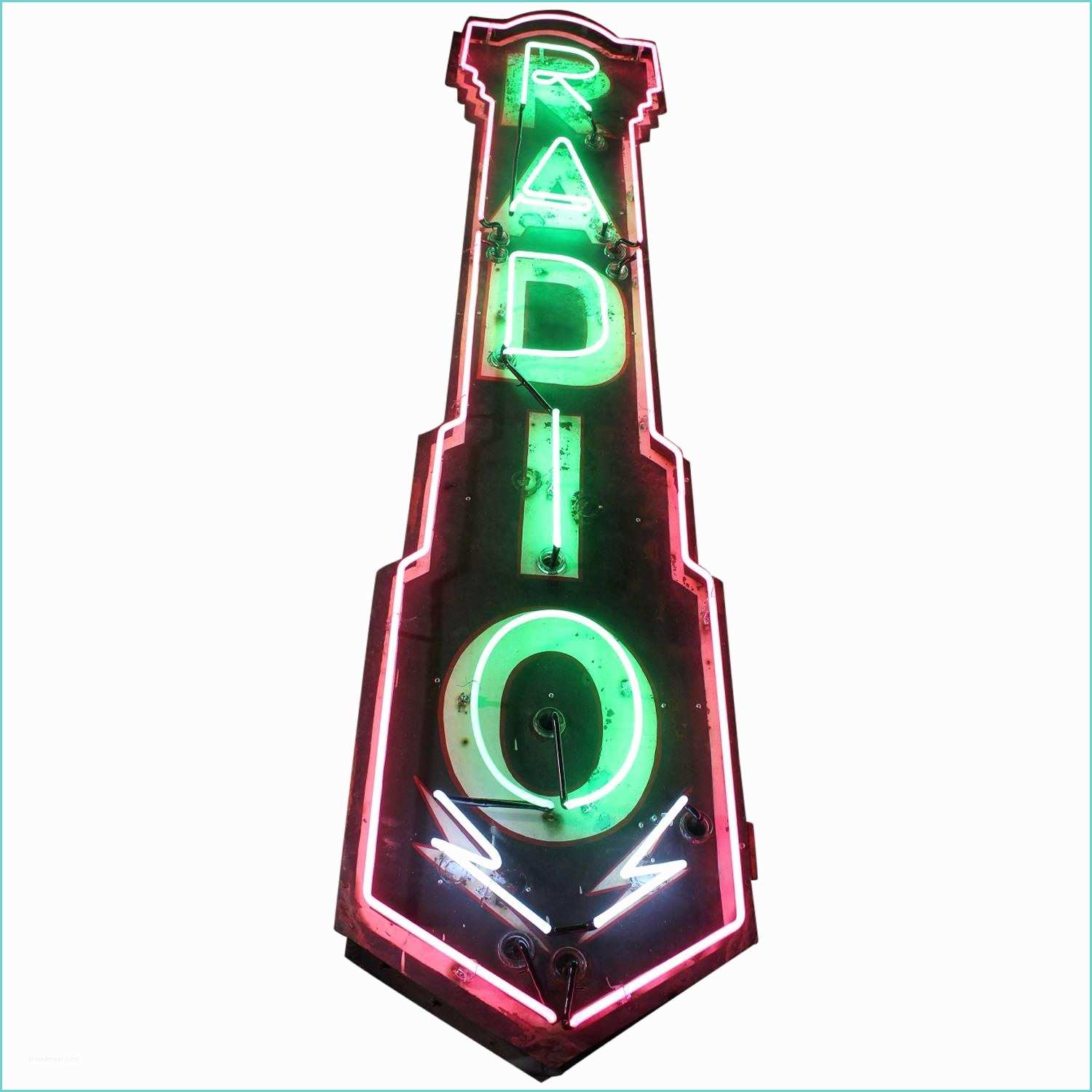 Art Deco Neon Sign Art Deco Double Sided Neon Sign Radio at 1stdibs