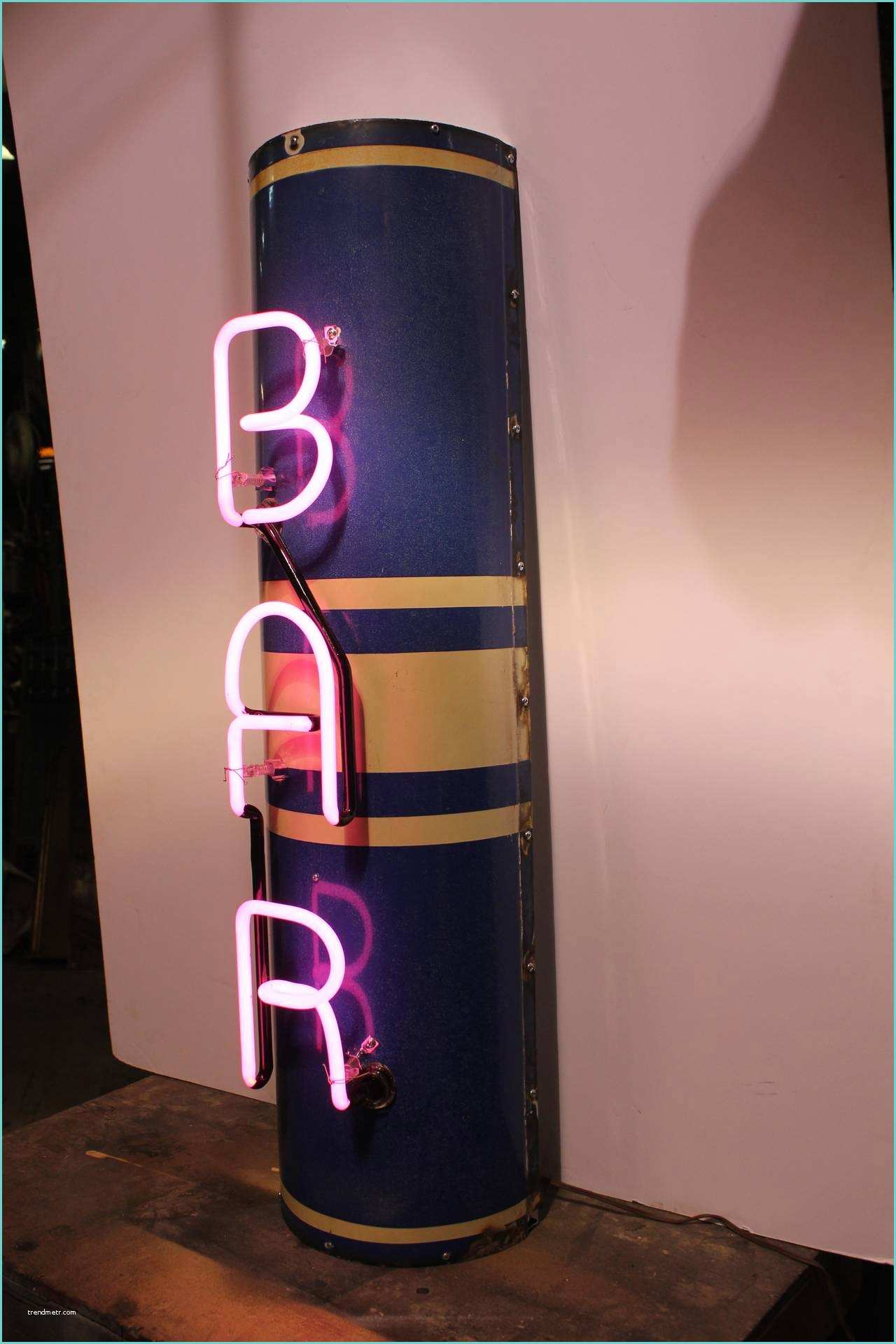 Art Deco Neon Sign Art Deco Pink Neon Bar Sign at 1stdibs