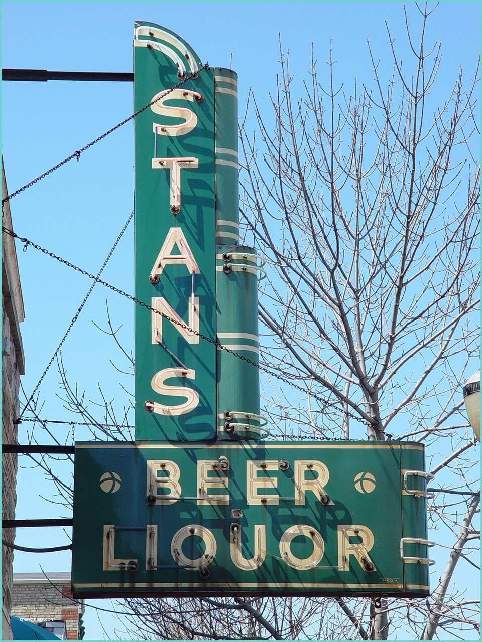 Art Deco Neon Sign Stan S Beer Liquor Art Deco Neon Sign Day View Spring