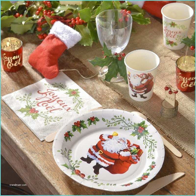 Assiette Jetable Noel assiettes En Carton Jetables Père Noël Pour Réveillon
