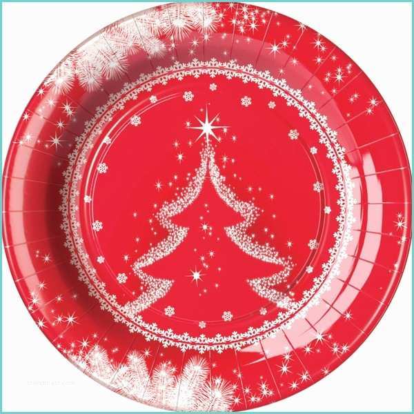 Assiette Jetable Noel assiettes En Carton Noël "snow Tree" 23 Cm
