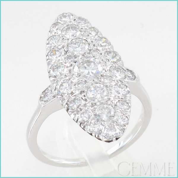 Bague Marquise Pas Cher Bague Marquise or Blanc Diamants Taille Moderne