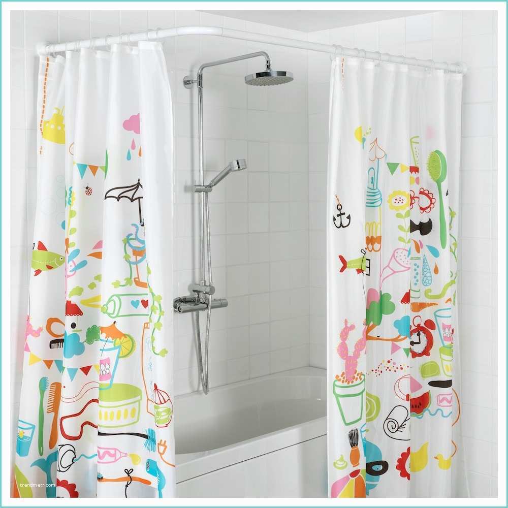 vikarn shower curtain rod white art
