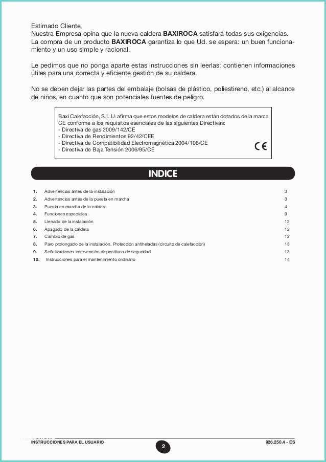 Baxi Eco3 Compact Manual Manual Caldera Baxiroca Platinum Pact 24 24 F