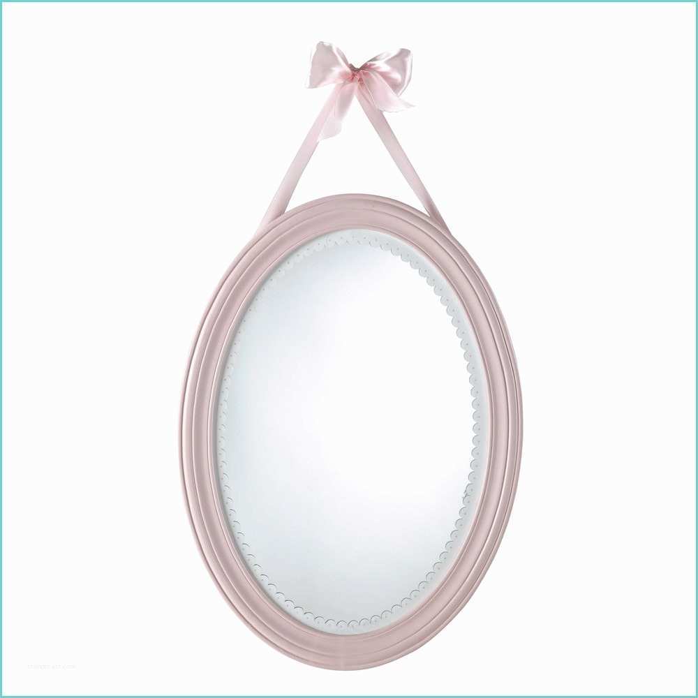 Blanc Miroir Maison Du Monde Miroir Ovale En Bois Rose H 55 Cm Victorine