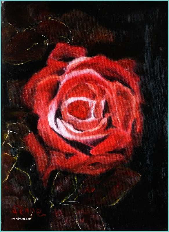 Bois De Rose Peinture Tableau Peinture Rose Rouge 8