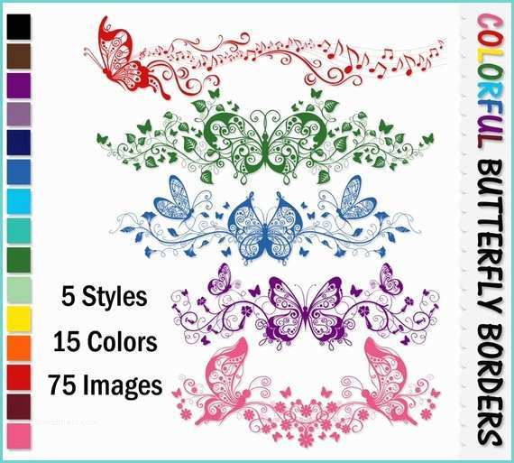 Bordi E Cornici Da Stampare Bordi Colorati Decorativi Floreali butterfly Clip Arte Grafica