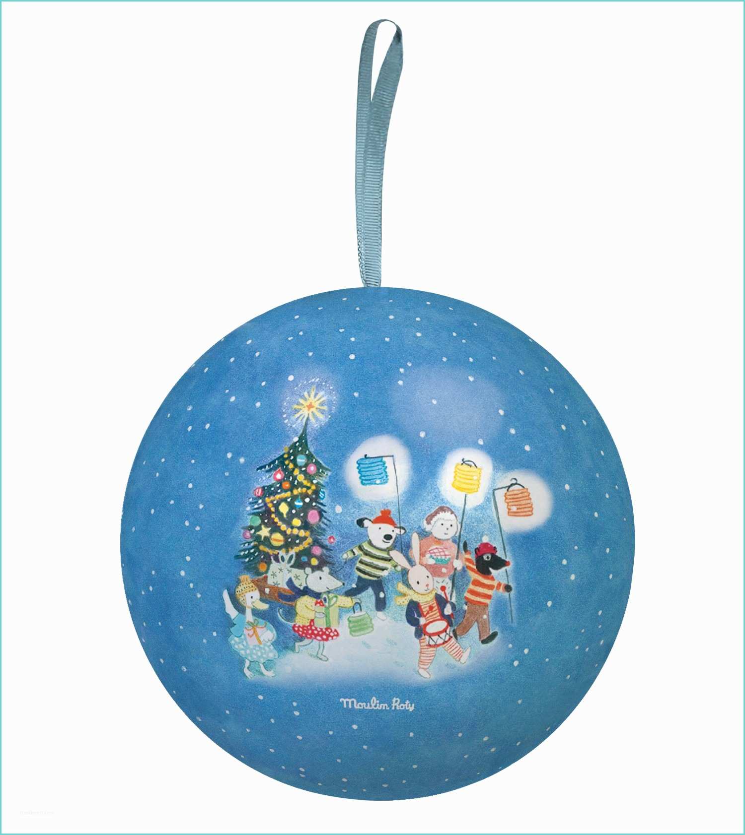 Boule De Noel Bleue Boule De Noël Bleue 10cm La Grande Famille Moulin Roty