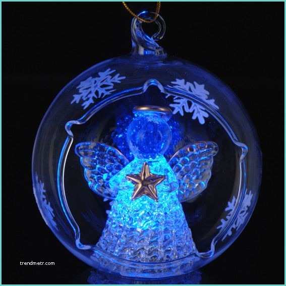 Boule De Noel Bleue Boule De Noël Led D80 Mm Ange Maria Bleu Boule De Noël