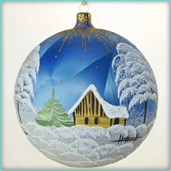 Boules De Noel En Verre La Maison Du Cristal Boule De Noël En Verre Bleue
