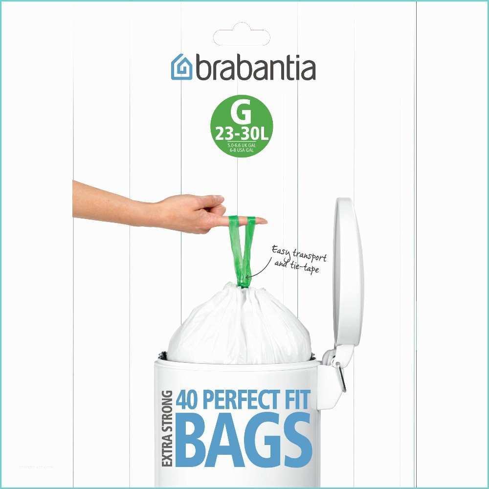 Brabantia Bin Liners Brabantia 23 30l Bin Liners Dispenser Pack 40 Bags Size