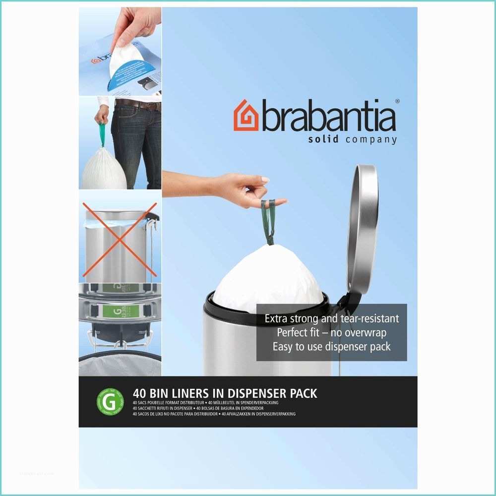 Brabantia Bin Liners Brabantia Bin Liners G 30 Litre 40 Waste Bags Strong