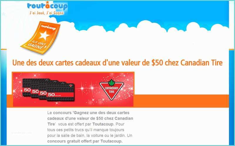 Cabine Pour souffleuse Canadian Tire Carte Cadeau Canadian Tire De 50$ Québec Concours Gratuits