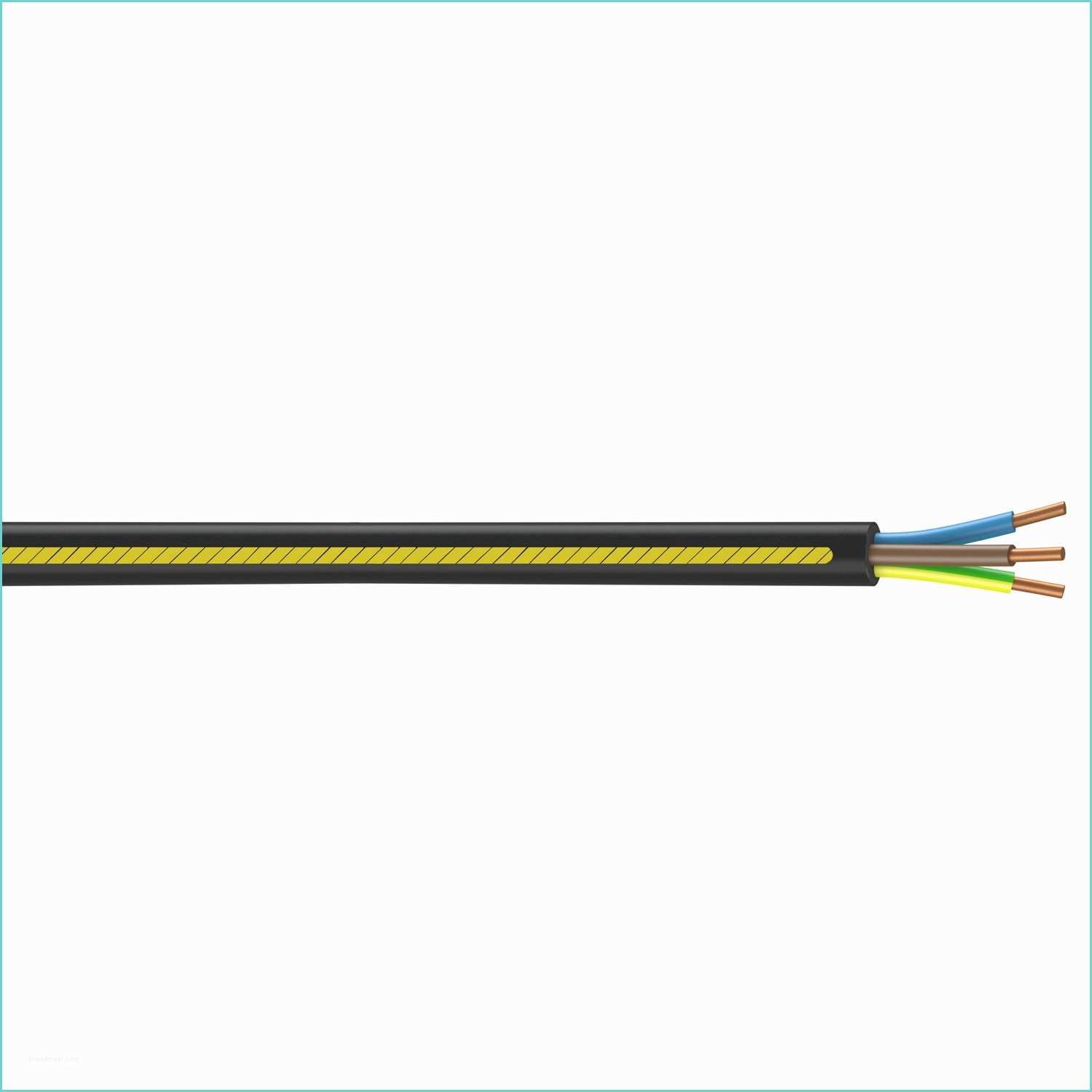 Cable Electrique Tissu Leroy Merlin Câble électrique U1000r2v Noir L 100 M