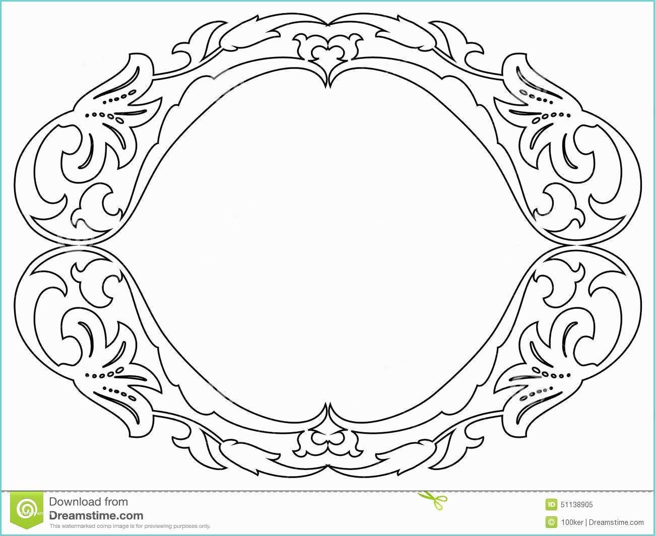Cadre Baroque Dessin Cadre Décoratif ornemental Baroque Ovale Illustration De