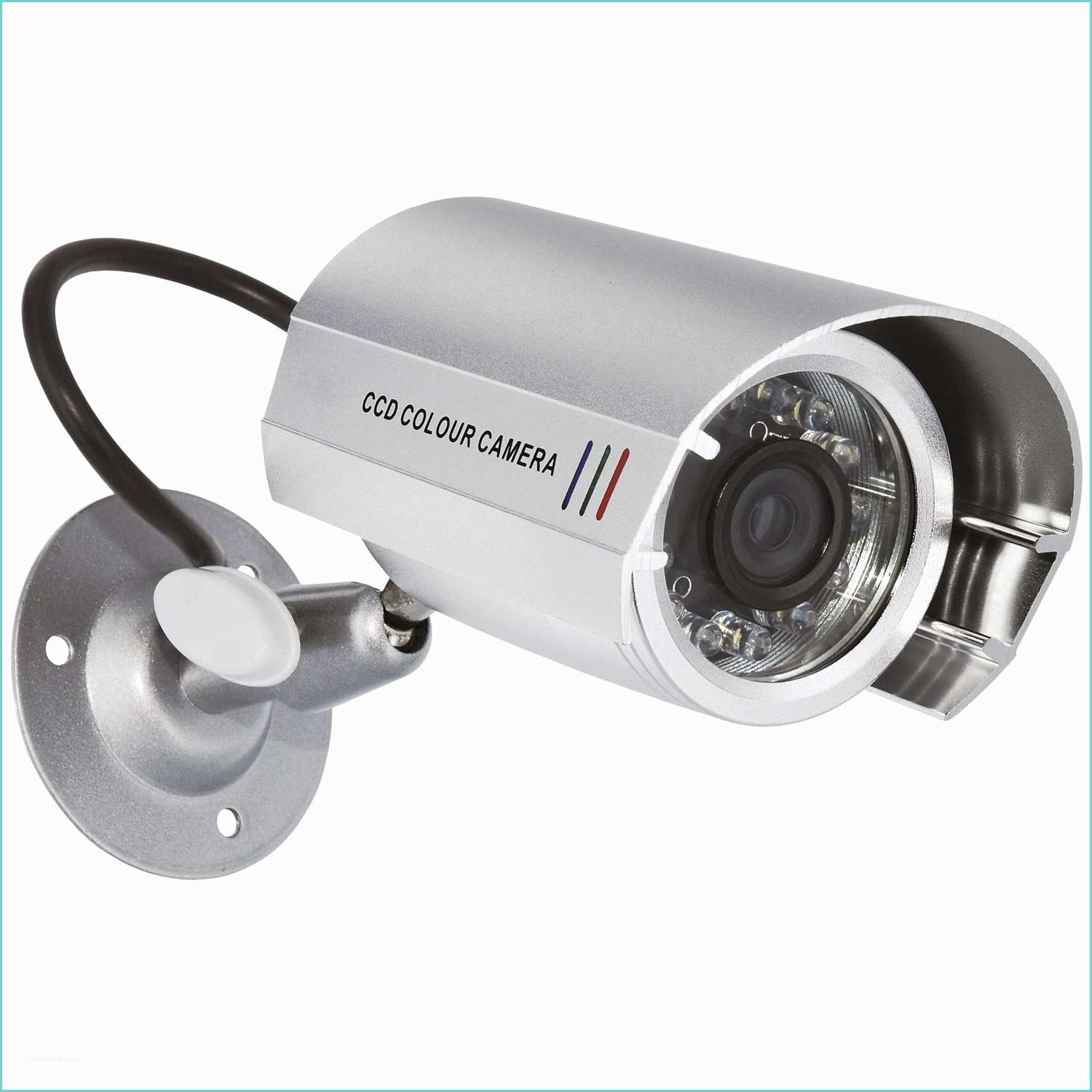 Camra De Surveillance Factice Caméra Factice Métal Avec Led Clignotante Smartwares