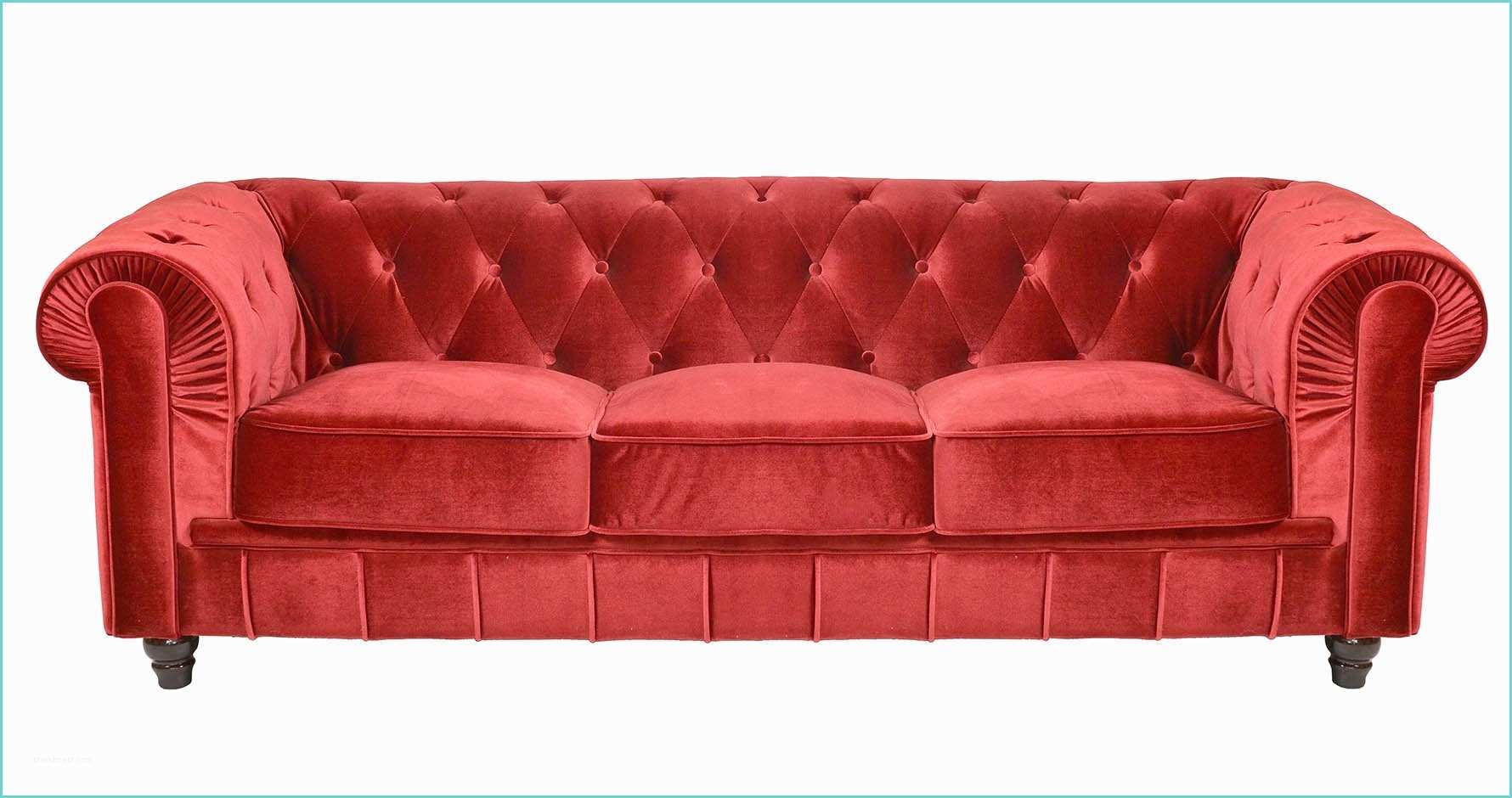 Canap Chesterfield Cuir Rouge Deco In Paris Canape 3 Places Velours Rouge Chesterfield