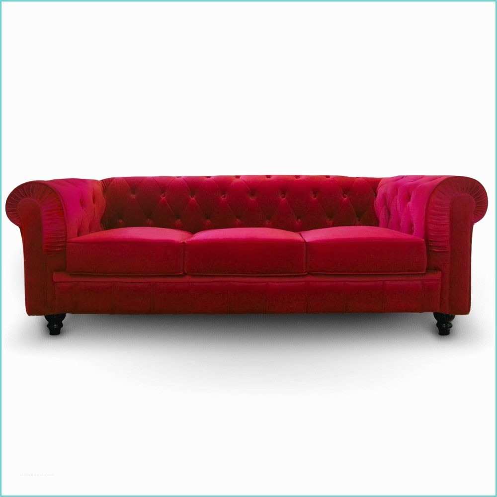 Canap Chesterfield En Velours Canape Chesterfield Velours 3 Places Altesse Rouge