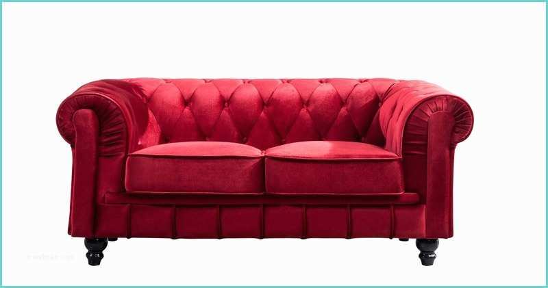 74 canape 2 places velours rouge chesterfield can chester 2p velours rouge