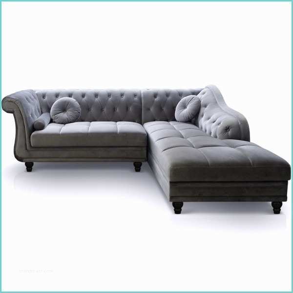 Canap Chesterfield Velours Beige Canapé D Angle Corsica Velours Argent Style Chesterfield