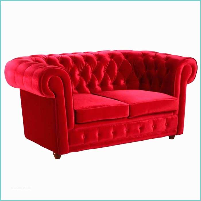 Canap Chesterfield Velours Rouge Canapé Chesterfield 2 Places En Velours Rouge Achat