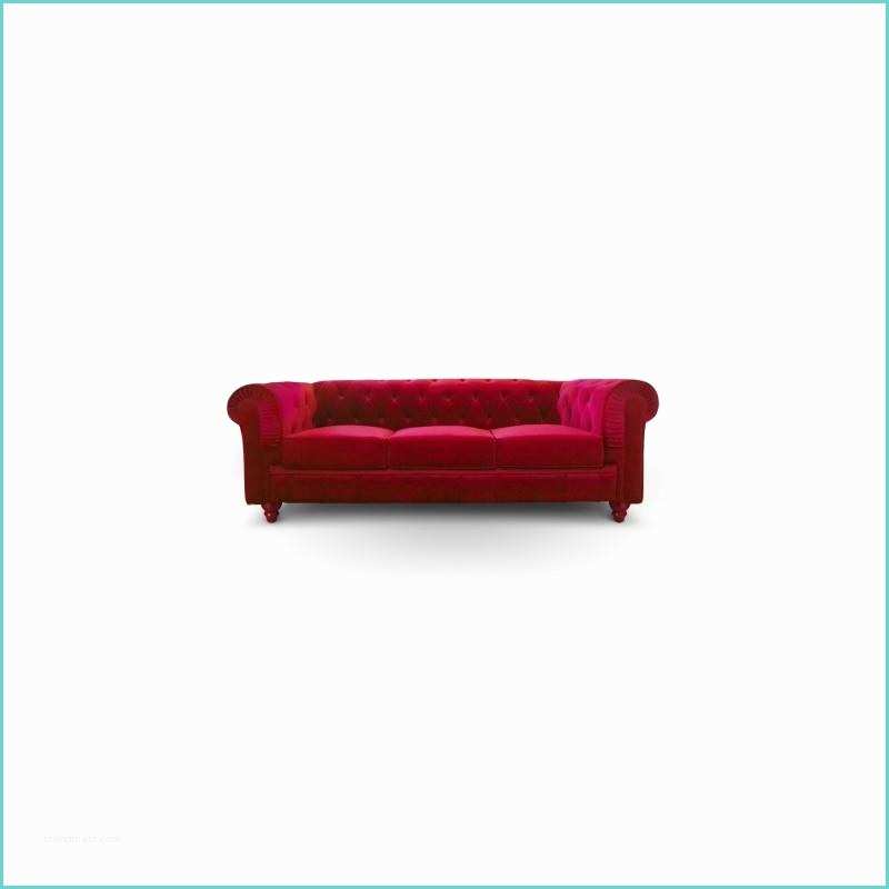 Canap Chesterfield Velours Rouge Canape Chesterfield 3 Places En Velours Rouge