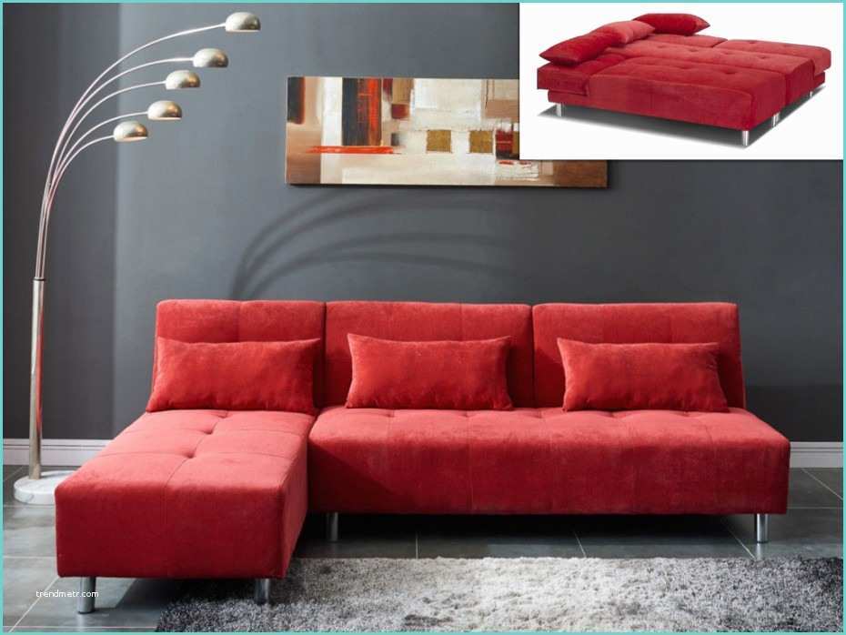 Canape Rouge but Canapé Angle Convertible Microfibre Gris Ou Rouge Marli Ii