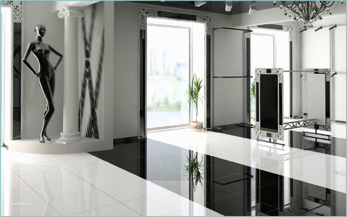Carrelage Interieur Maison Moderne Carrelage 80x80 Poli Blanc Et Noir Grés Cérame Rectifié