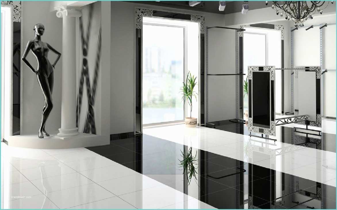 Carrelage Interieur Maison Moderne Carrelage 80x80 Poli Blanc Et Noir Grés Cérame Rectifié