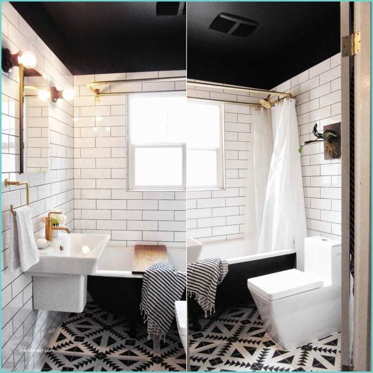 salle bain blanche noire classique
