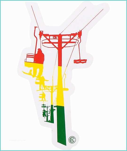Casual Industrees Stickers Casual Industrees Chairlift Rasta Sticker