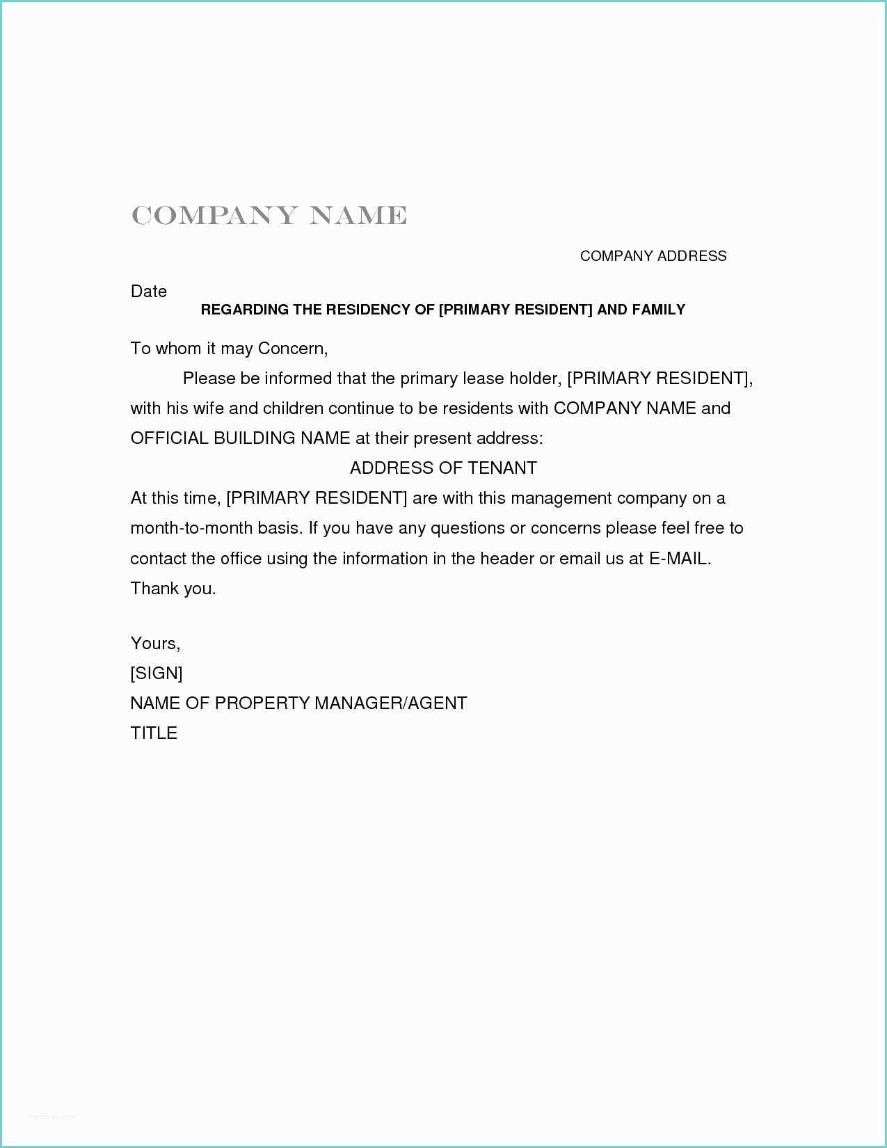 Certificate Of Residency Sample Certificate Residency Letter