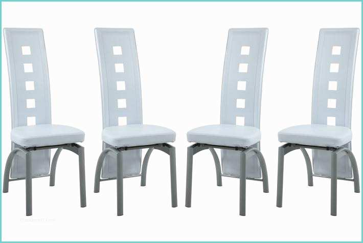 Chaise En Cuir Blanc Vendre Lot De 4 Chaises Cyrus Blanc Design Sur sofactory