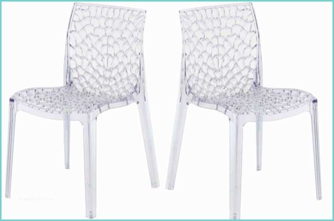 Chaise En Plastique Transparente Lot De 2 Chaises Transparentes Filet Design Sur sofactory