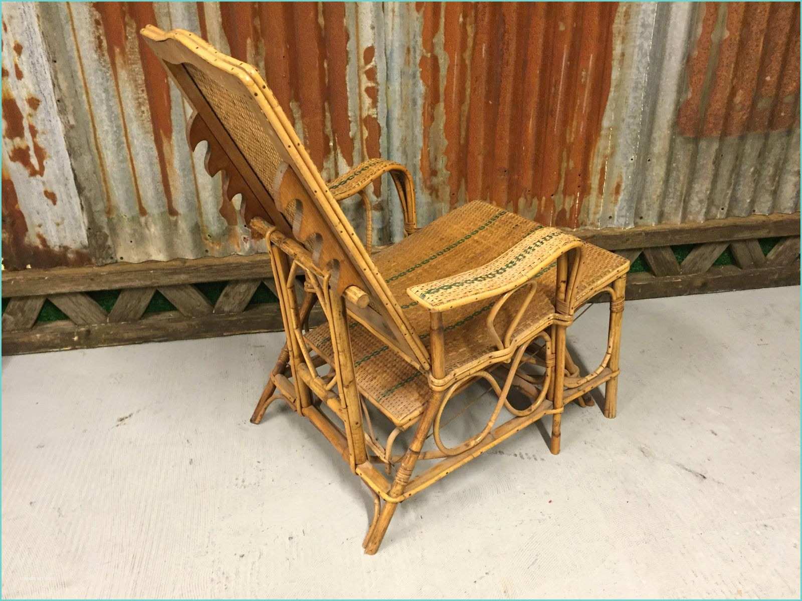 Chaise Longue En Rotin Chaise Longue Vintage Inclinable En Rotin & Bambou 1930s
